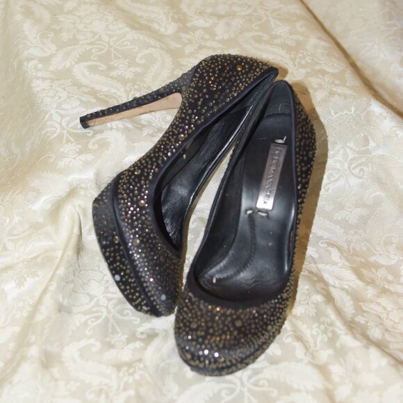 BCBG closed toe heels size 8 Black Rhinestone Bcbgmaxazria Heels - Picture 5 of 16